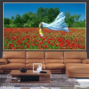 Tranh cánh đồng hoa Mỹ Nhân đẹp