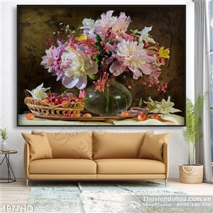 Tranh hoa trang trí bếp