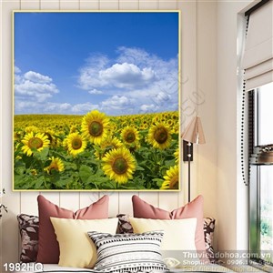 Tranh hoa hướng dương trang trí treo tường