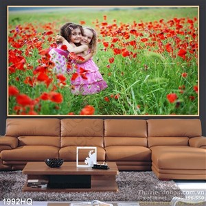 Tranh hoa Mỹ nhân trang trí phòng ngủ