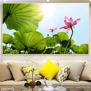 Tranh hoa Sen trang trí tường nghệ thuật