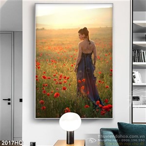 Tranh cánh đồng hoa Mỹ Nhân đẹp