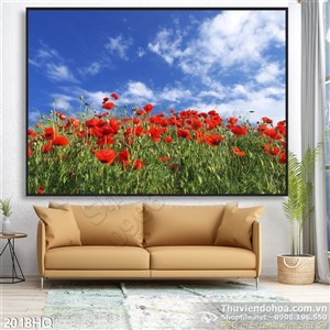 Tranh hoa Mỹ Nhân trang trí phòng khách