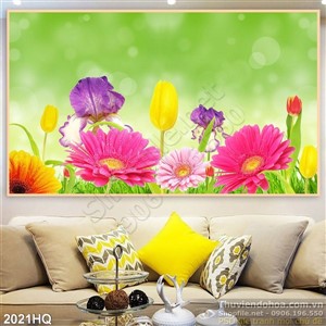 Tranh hoa dán tường đẹp độc đáo