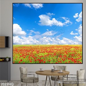 Tranh cánh đồng hoa tulip đẹp độc đáo