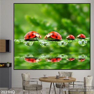 Tranh hoa lá nghệ thuật trang trí phòng ngủ