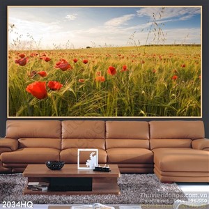 Tranh cánh đồng hoa Mỹ Nhân đẹp nghệ thuật