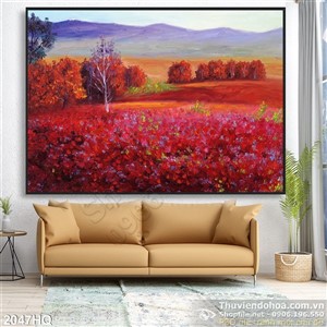 Tranh hoa lá sơn dầu đẹp