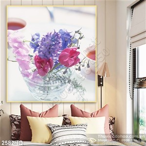 Tranh hoa lá nghệ thuật treo tường đẹp