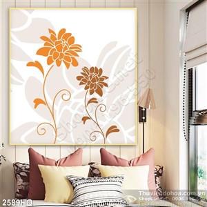 Tranh hoa lá dán tường đẹp