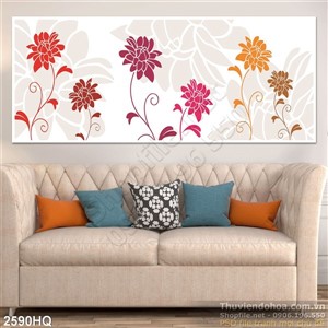 Tranh hoa lá dán tường đẹp độc đáo