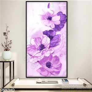 Tranh hoa lá nghệ thuật dán tường đẹp