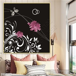 Tranh hoa lá nghệ thuật trang trí đẹp