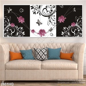 Tranh hoa dán tường đẹp phòng ngủ