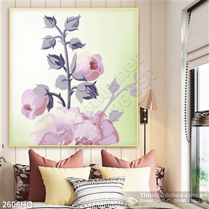 Tranh hoa dán tường phòng ngủ
