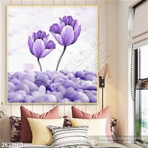 Tranh hoa tulip trang trí dán tường đẹp