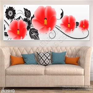 Tranh hoa dâm bụt trang trí treo tường đẹp