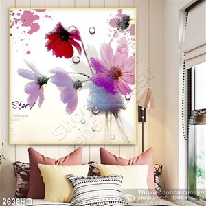 Tranh hoa lá trang trí dán tường đẹp