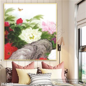 Tranh hoa lá nghệ thuật đẹp