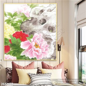 Tranh hoa mãu đơn trang trí nghệ thuật