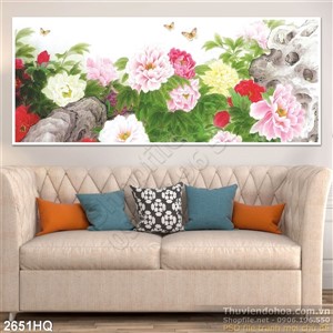 Tranh hoa mẫu đơn phong thủy