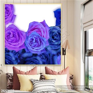 Tranh hoa Hồng trang trí phòng khách đẹp