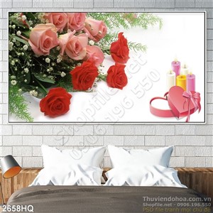 Tranh hoa Hồng hiện đại đẹp