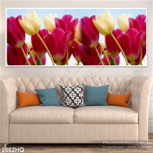 Tranh hoa tulip trang trí dán tường đẹp