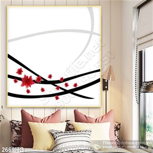 Tranh hoa lá dán tường đẹp