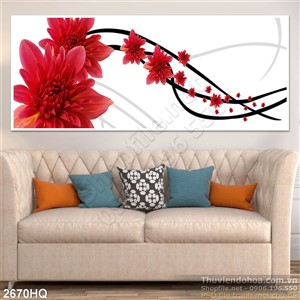 Tranh hoa Cúc nghệ thuật treo tường phòng khách
