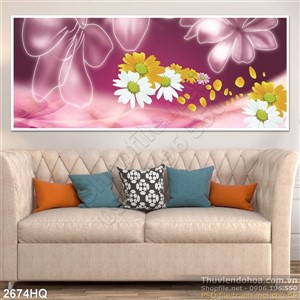 Tranh hoa lá dán tường đẹp