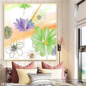 Tranh hoa lá dán tường đẹp