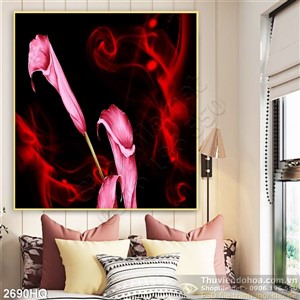 Tranh hoa Vân Môn nghệ thuật treo tường phòng khách