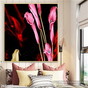 Tranh hoa lá Vân môn đẹp