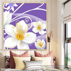 Tranh hoa lá trang trí dán tường