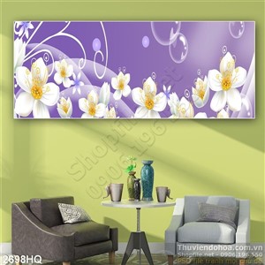 Tranh hoa lá dán tường hiện đại