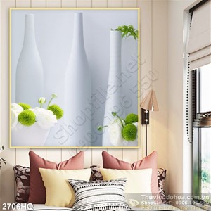 Tranh hoa lá trang trí phòng khách