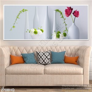 Tranh hoa lá trang trí phòng ngủ