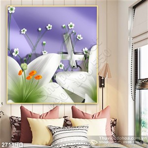 Tranh hoa Ly treo tường độc đáo