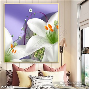 Tranh hoa Ly nghệ thuật treo tường