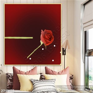 Tranh hoa Hồng đỏ trang trí phòng ngủ
