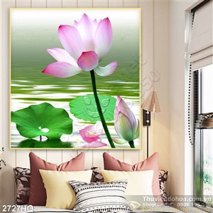 Tranh hoa Sen trang trí phòng ngủ