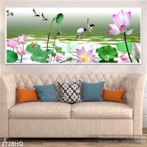 Tranh hoa Sen trang trí treo tường đẹp