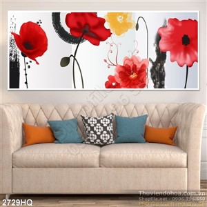 Tranh hoa lá hiện đại trang trí phòng khách