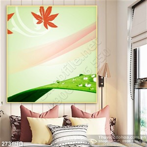 Tranh hoa lá mùa thu trang trí