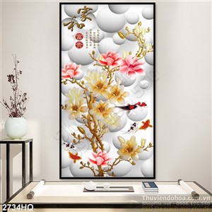 Tranh hoa lá nghệ thuật đẹp