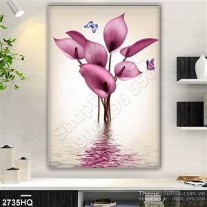 Tranh hoa lá trang trí đẹp