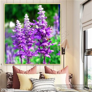Tranh hoa tím nghệ thuật treo tường
