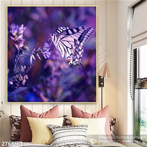 Tranh hoa lá nghệ thuật trang trí tường