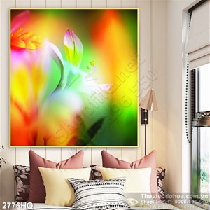 Tranh hoa lá nghệ thuật trang trí dán tường